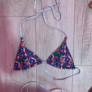 colorful floral bikini top
